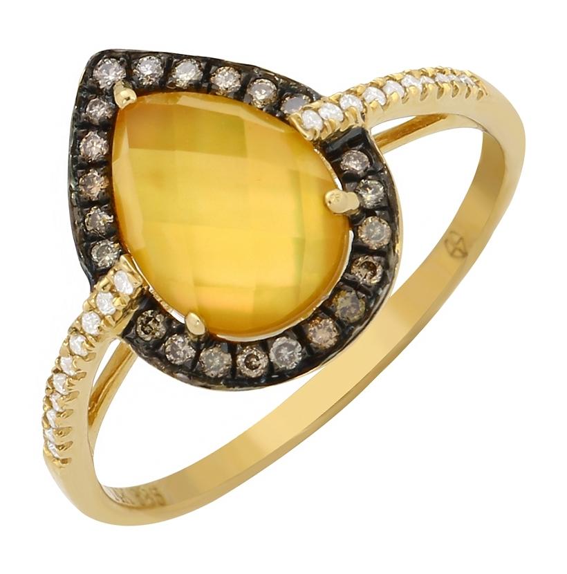 0.18 Ctw Diamond 14k Yellow Gold Multi Round Shape Womens Gemstone Ring