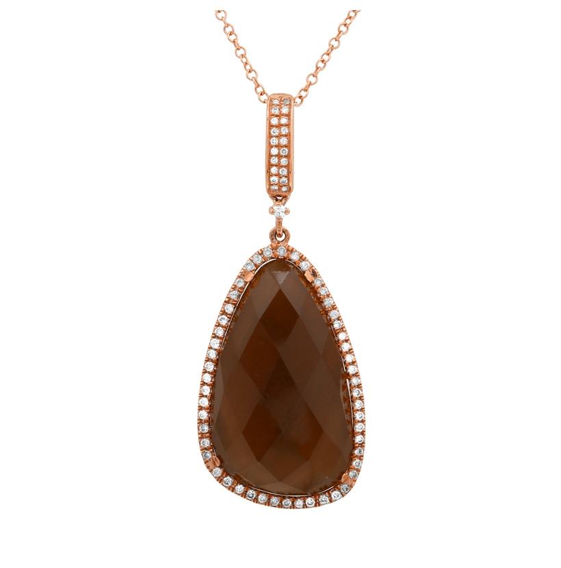 0.26 Ctw Diamond 14k Rose Gold Multi Round Shape Womens Gemstone Necklace Pendant With 16 Inch Chain