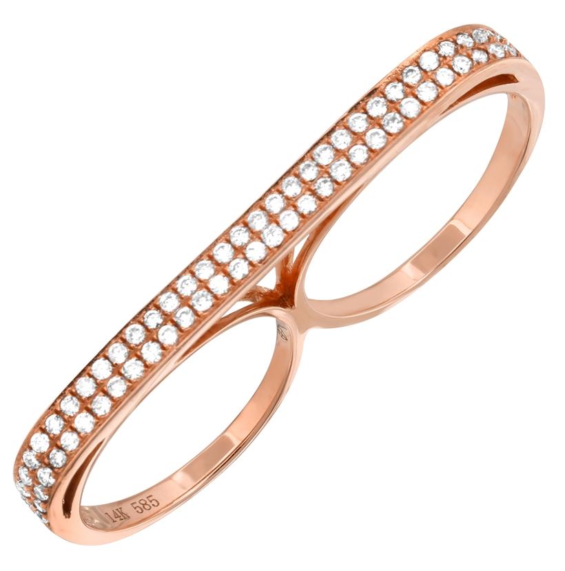 0.61 Ctw Diamond 14k Rose Gold Round Shape Womens Diamond Ring