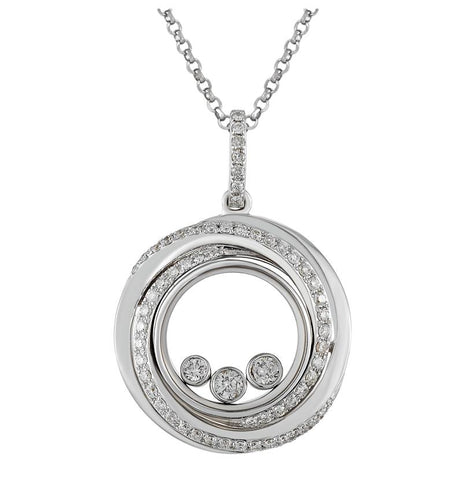 0.29 Ctw Diamond 14k White Gold Round Shape Womens Diamond Necklace Pendant With 16 Inch Chain