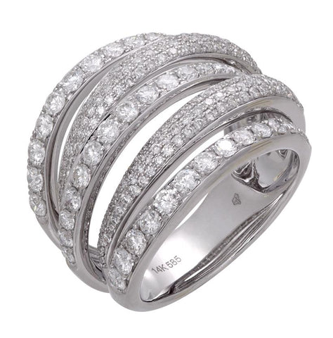 1.84 Ctw Diamond 14k White Gold Round Shape Womens Diamond Ring