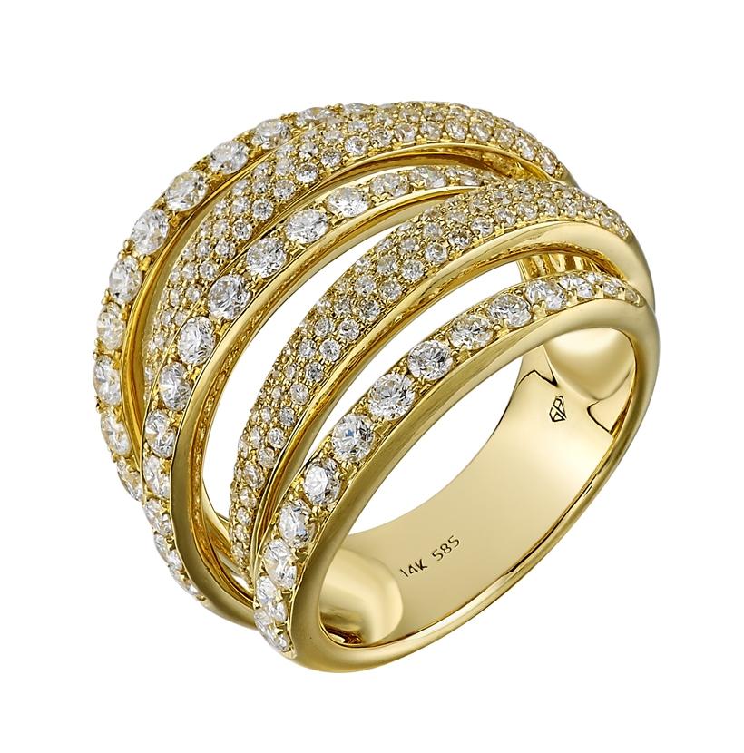 1.84 Ctw Diamond 14k Yellow Gold Round Shape Womens Diamond Ring