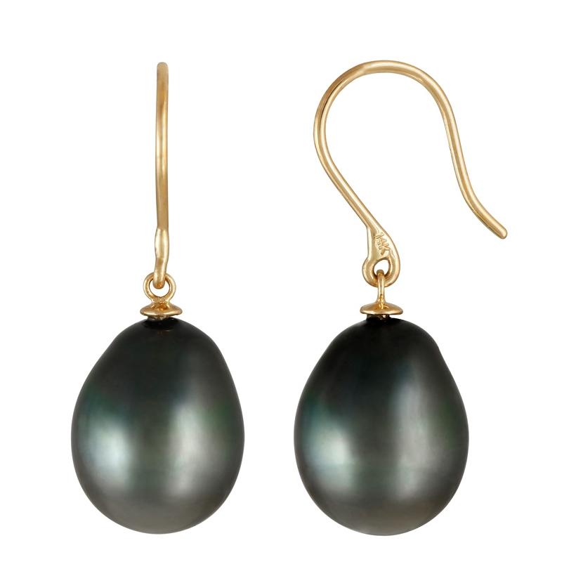 14k Yellow Gold Pearl Earrings