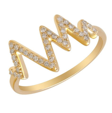 0.18 Ctw Diamond 14k Yellow Gold Round Shape Womens Diamond Ring