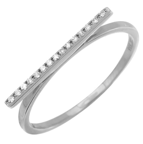 0.06 Ctw Diamond 14k White Gold Round Shape Womens Diamond Ring