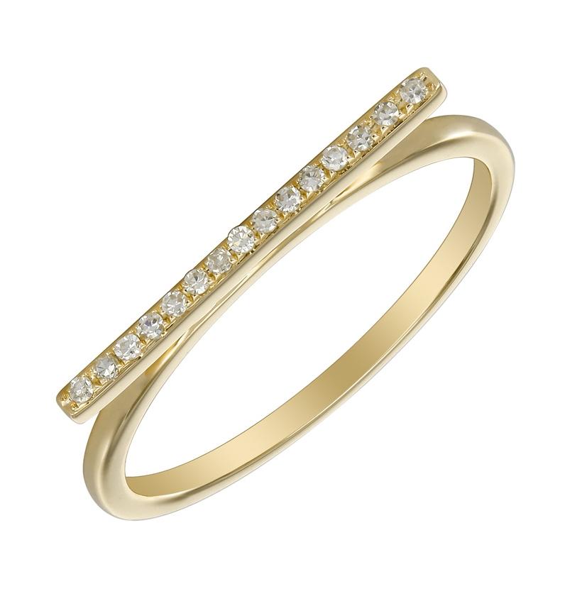 0.06 Ctw Diamond 14k Yellow Gold Round Shape Womens Diamond Ring