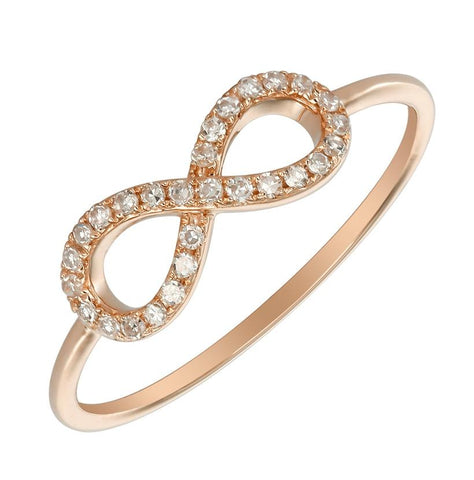0.12 Ctw Diamond 14k Rose Gold Round Shape Womens Diamond Ring