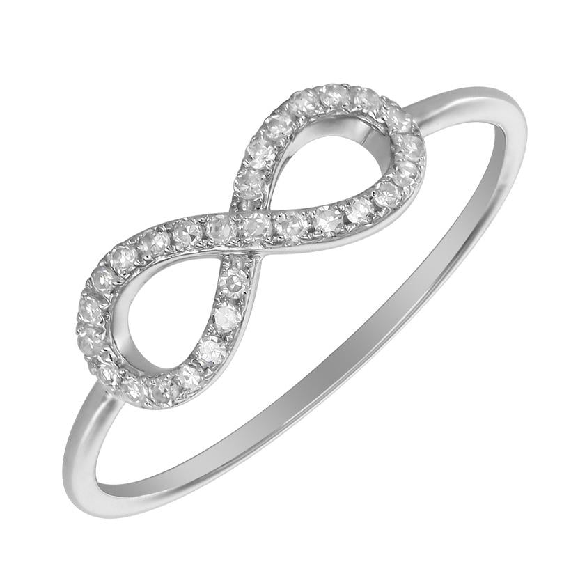 0.12 Ctw Diamond 14k White Gold Round Shape Womens Diamond Ring