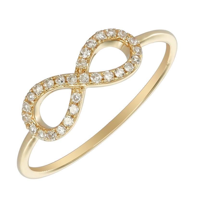 0.12 Ctw Diamond 14k Yellow Gold Round Shape Womens Diamond Ring