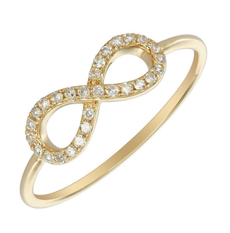 0.12 Ctw Diamond 14k Yellow Gold Round Shape Womens Diamond Ring