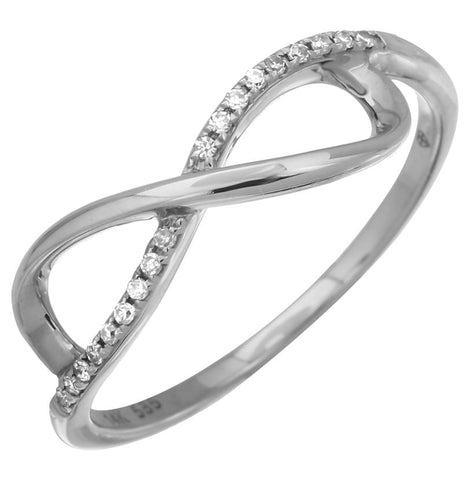 0.08 Ctw Diamond 14k White Gold Round Shape Womens Diamond Ring