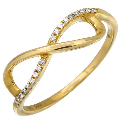 0.08 Ctw Diamond 14k Yellow Gold Round Shape Womens Diamond Ring