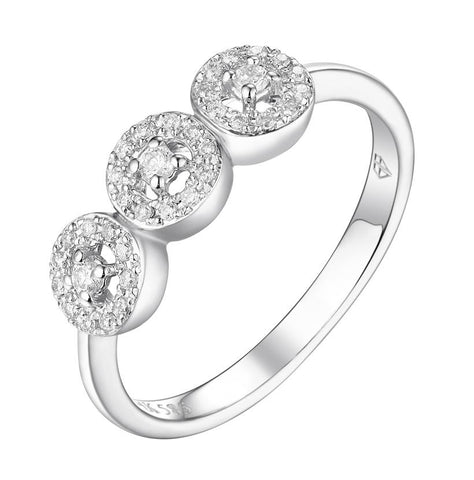 0.16 Ctw Diamond 14k White Gold Round Shape Womens Diamond Ring