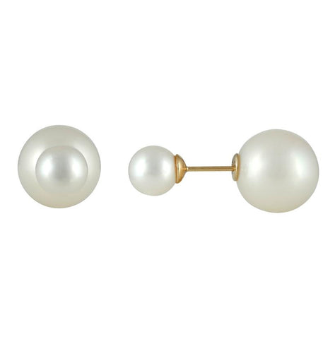 14k Yellow Gold Pearl Earrings