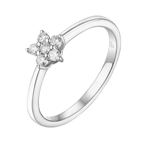 0.15 Ctw Diamond 14k White Gold Round Shape Wedding Engagement Ring