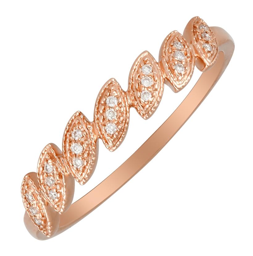 0.04 Ctw Diamond 14k Rose Gold Round Shape Womens Diamond Ring