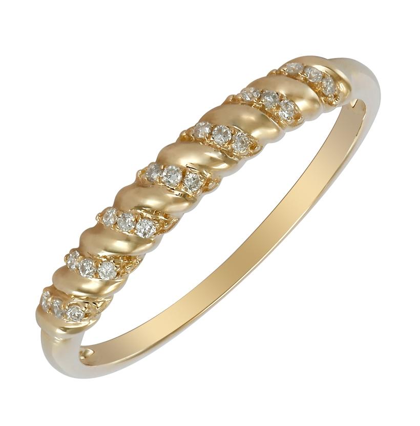 0.05 Ctw Diamond 14k Yellow Gold Round Shape Womens Diamond Ring