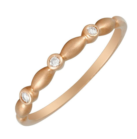 0.04 Ctw Diamond 14k Rose Gold Round Shape Womens Diamond Ring