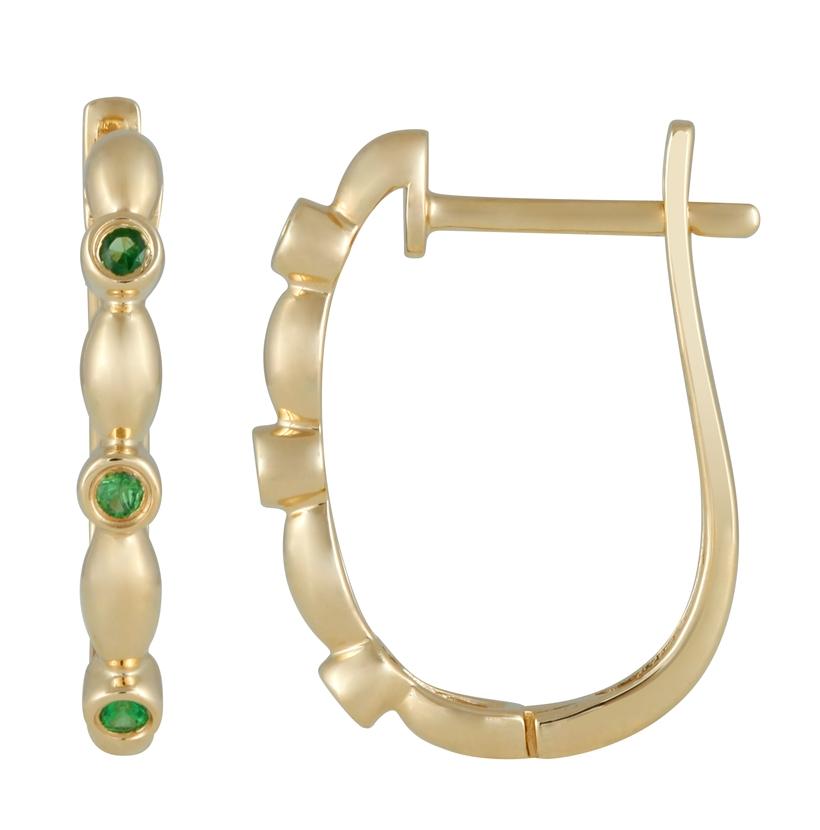 14k Yellow Gold Tsavorite Round Shape Womens Gemstone Earrings