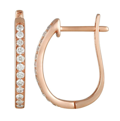 0.29 Ctw Diamond 14k Rose Gold Round Shape Womens Diamond Earrings