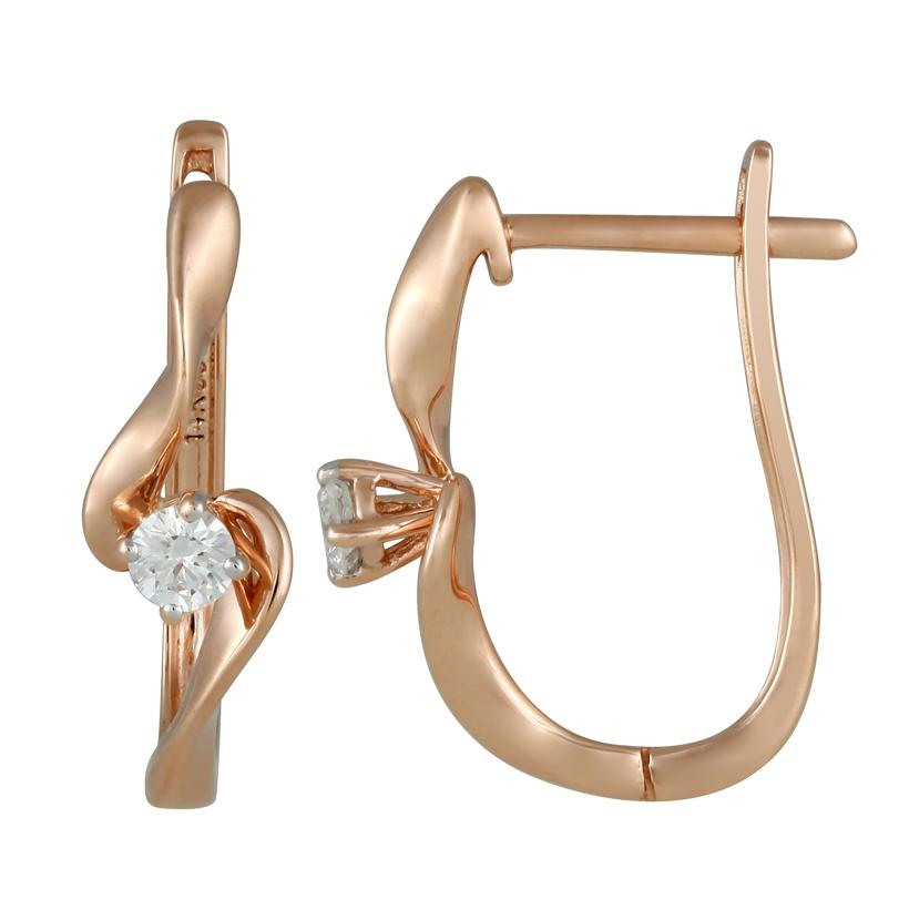 0.2 Ctw Diamond 14k Rose Gold Round Shape Womens Diamond Earrings