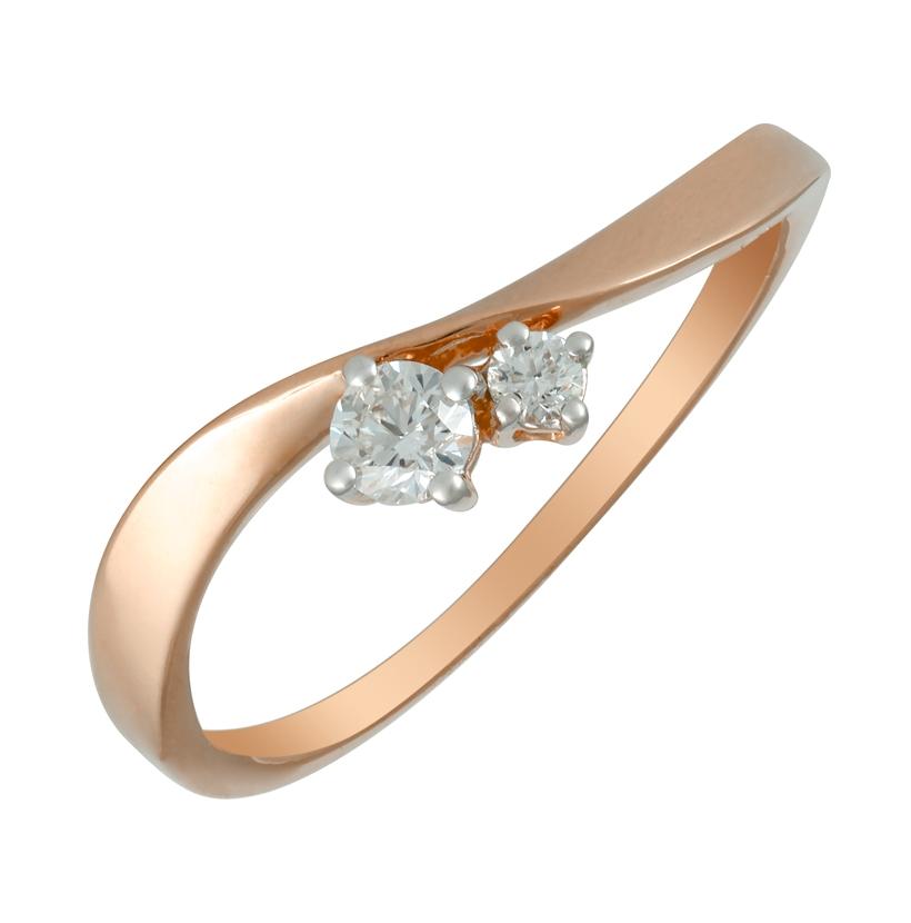 0.15 Ctw Diamond 14k Rose Gold Round Shape Womens Diamond Ring