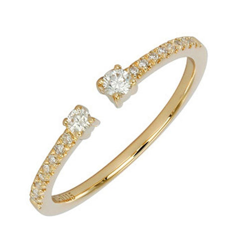 0.13 Ctw Diamond 14k Yellow Gold Round Shape Womens Diamond Ring