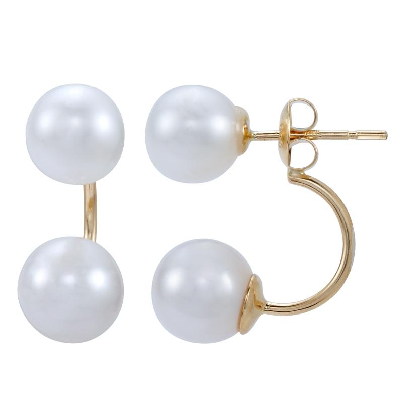 14k Yellow Gold Pearl Earrings