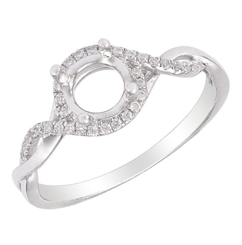 White Silver Silver Cubic Zirconium  Round Shape Womens Ring