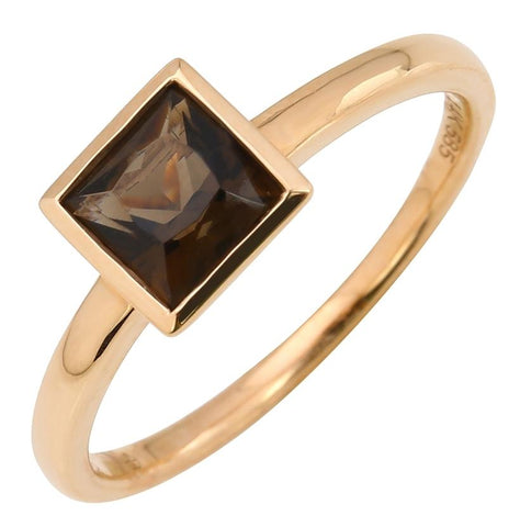 14k Rose Gold Topaz Square Shape Womens Gemstone Ring