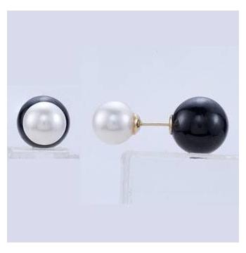 14k Yellow Gold Onyx Round Shape Womens Gemstone Earrings