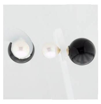 14k Yellow Gold Onyx Round Shape Womens Gemstone Earrings