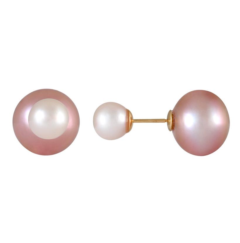 14k Yellow Gold Pearl Earrings