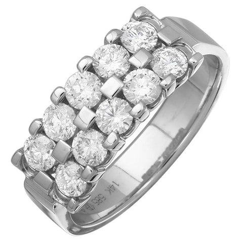 1.04 Ctw Diamond 14k White Gold Round Shape Womens Wedding Band Ring