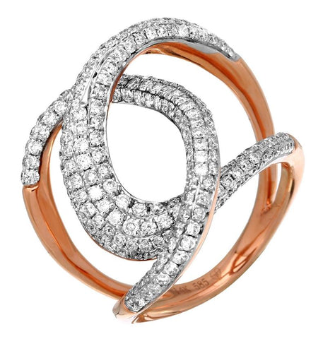 1.05 Ctw Diamond 14k Rose Gold Round Shape Womens Diamond Ring