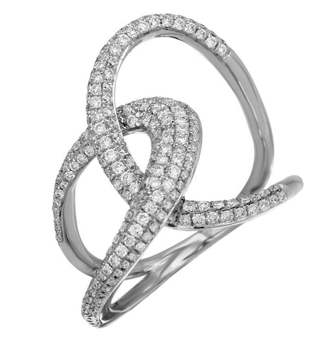 1.05 Ctw Diamond 14k White Gold Round Shape Womens Diamond Ring