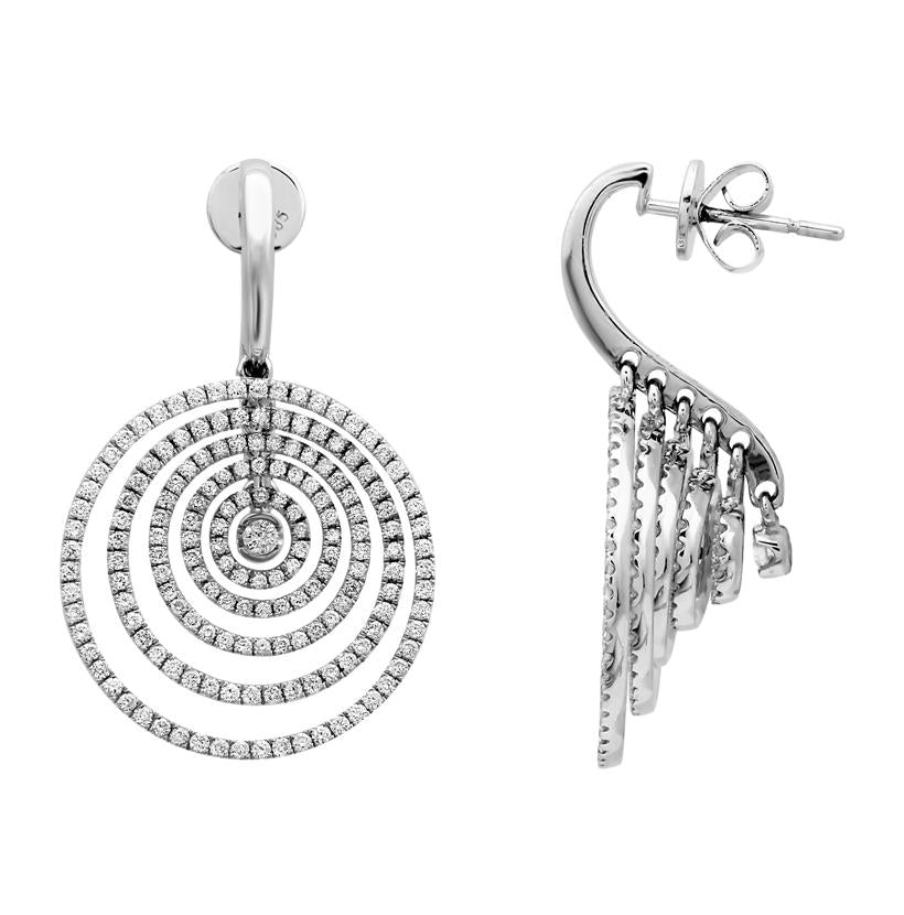 1.52 Ctw Diamond 14k White Gold Round Shape Womens Diamond Earrings