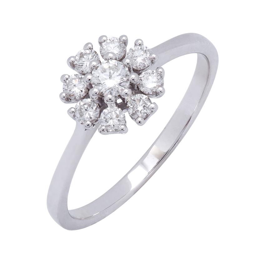 0.38 Ctw Diamond 14k White Gold Round Shape Womens Diamond Ring