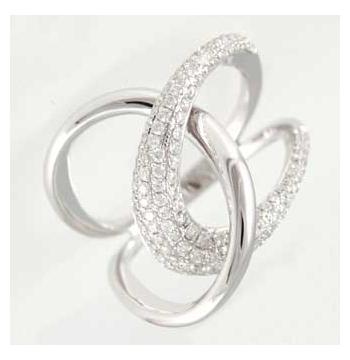 0.59 Ctw Diamond 14k White Gold Round Shape Womens Diamond Ring