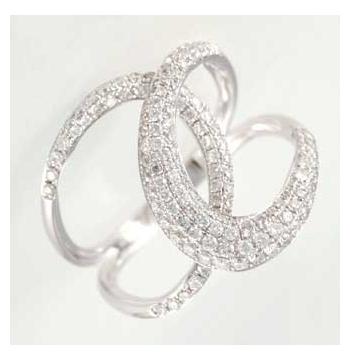 0.83 Ctw Diamond 14k White Gold Womens Diamond Ring