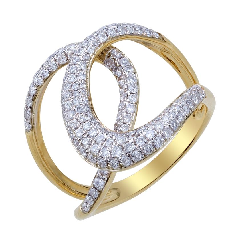 0.84 Ctw Diamond 14k Yellow Gold Round Shape Womens Diamond Ring