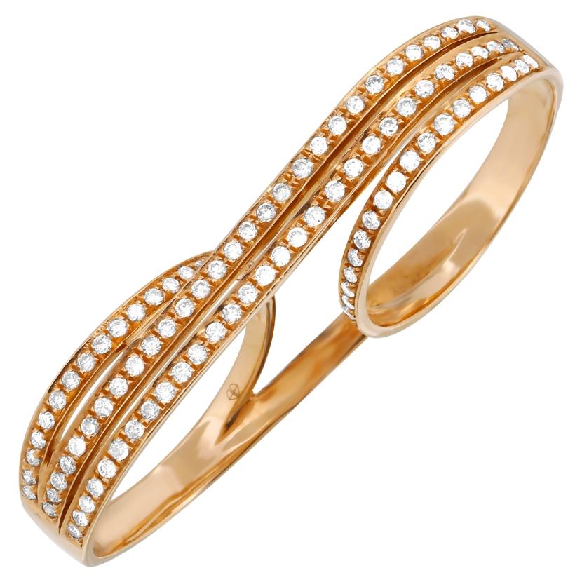 0.68 Ctw Diamond 14k Rose Gold Round Shape Womens Diamond Ring