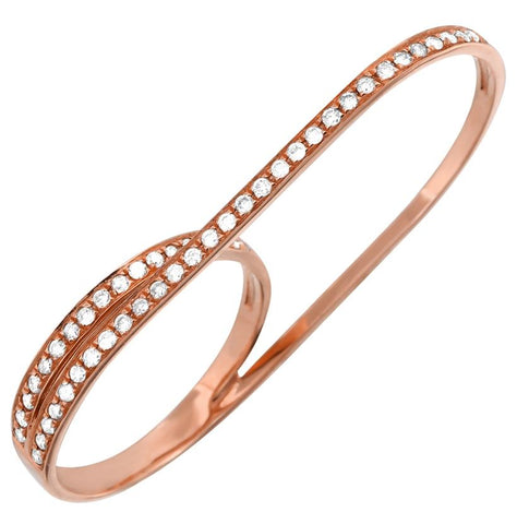 0.35 Ctw Diamond 14k Rose Gold Round Shape Womens Diamond Ring