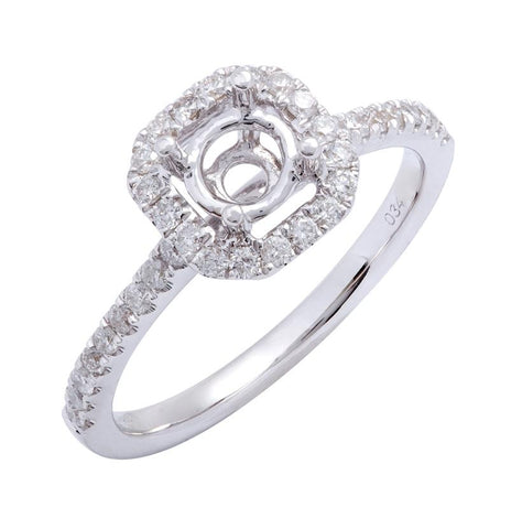 0.47 Ctw Diamond 14k White Gold Round Shape Wedding Engagement Ring