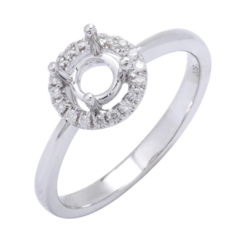 0.08 Ctw Diamond 14k White Gold Round Shape Wedding Engagement Ring