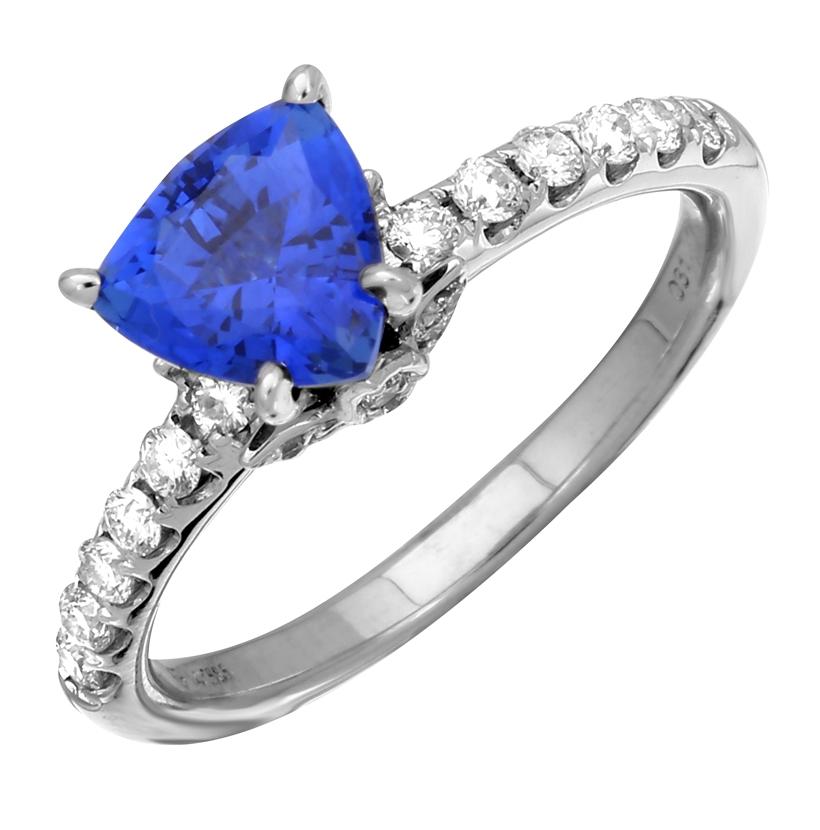 0.3 Ctw Diamond 14k White Gold Moissanite Round Shape Womens Gemstone Ring