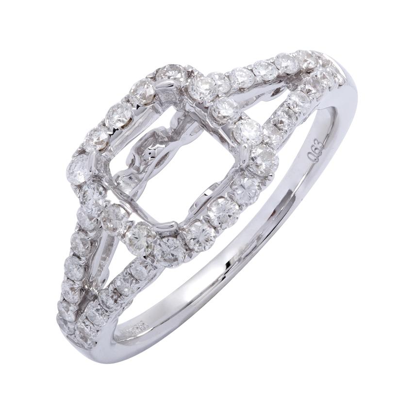 0.63 Ctw Diamond 14k White Gold Round Shape Wedding Engagement Ring