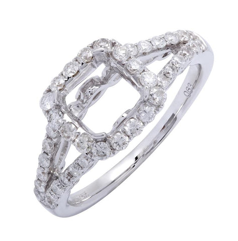 0.63 Ctw Diamond 14k White Gold Round Shape Wedding Engagement Ring
