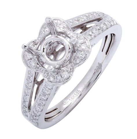 0.35 Ctw Diamond 14k White Gold Round Shape Wedding Engagement Ring
