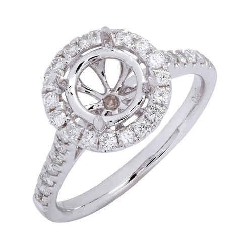 0.42 Ctw Diamond 14k White Gold Round Shape Wedding Engagement Ring